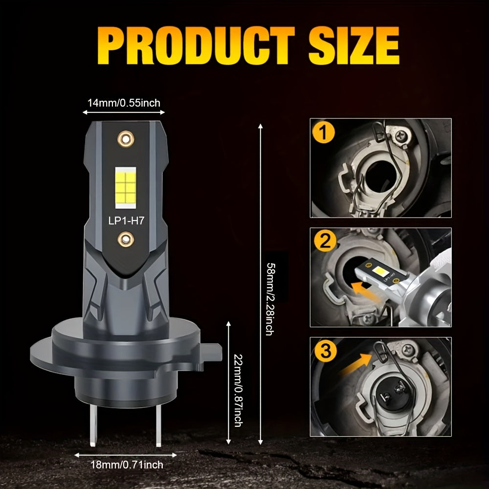 2 Pack LED Headlight Bulbs for Cars 22000LM CSP Chips Aluminum Body