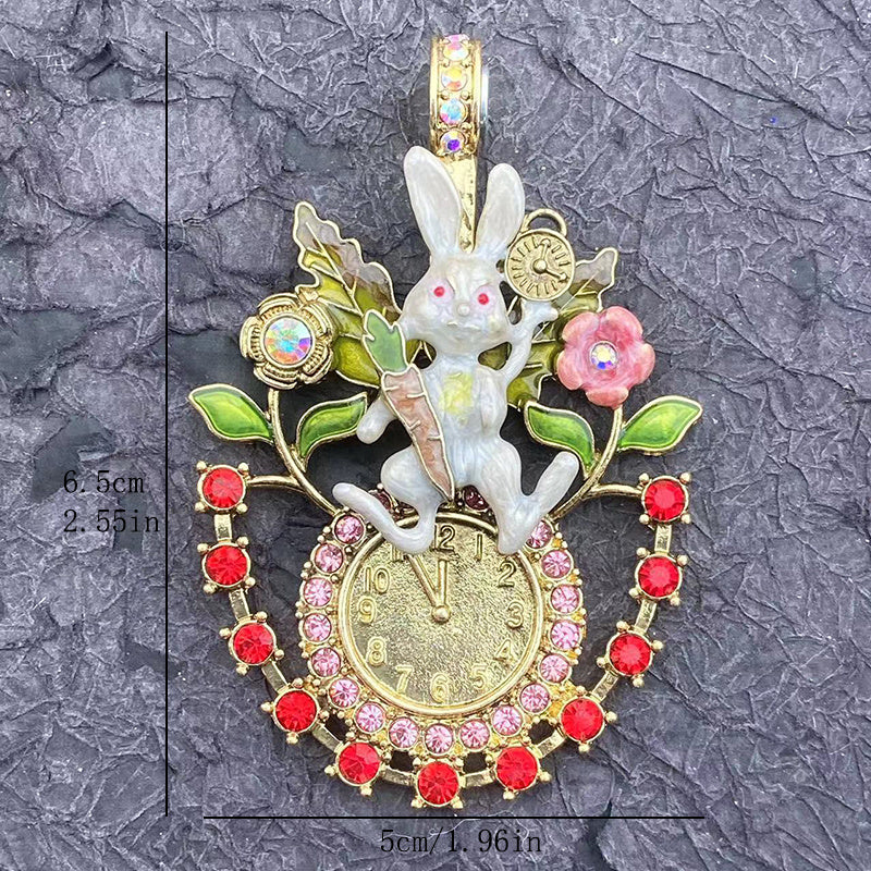 Jadeite Rabbit Brooch Pin Women's Jewelry Luxurious Unique Shape