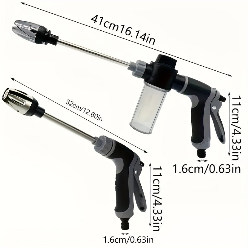 High-Pressure Car Wash Spray Gun with Quick Connect Adapters for Outdoor Cleaning and Pet Washing