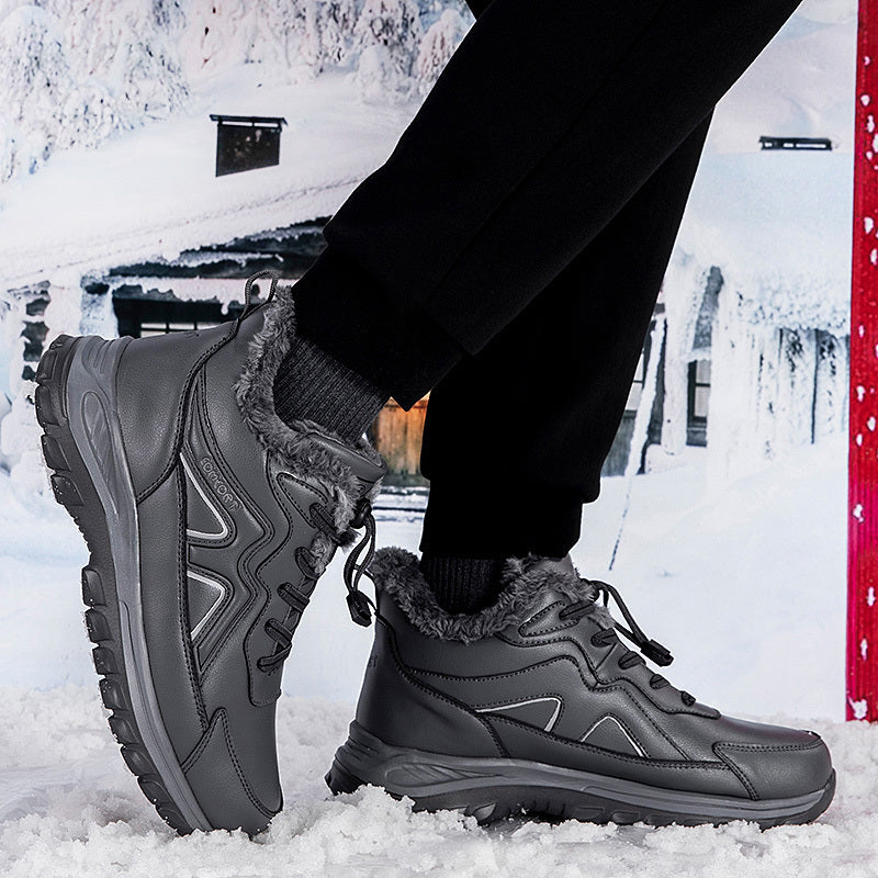 Women's Winter Slip-Resistant Chunky Heel Walking Shoes Casual Snow Boots