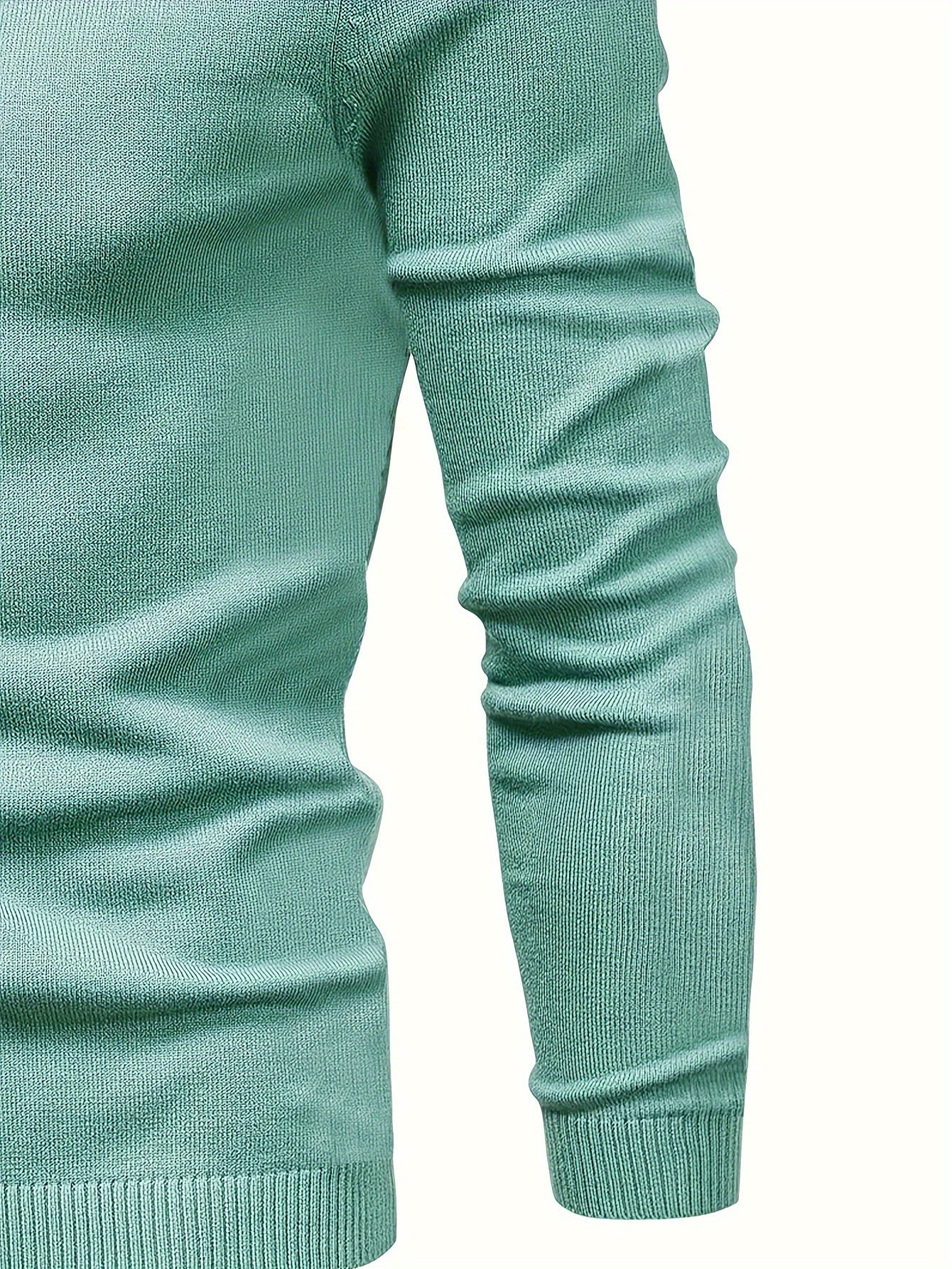 Men's Knit Sweater Fall Winter Solid Color Crew Neck Long Sleeve Medium Stretch Rayon