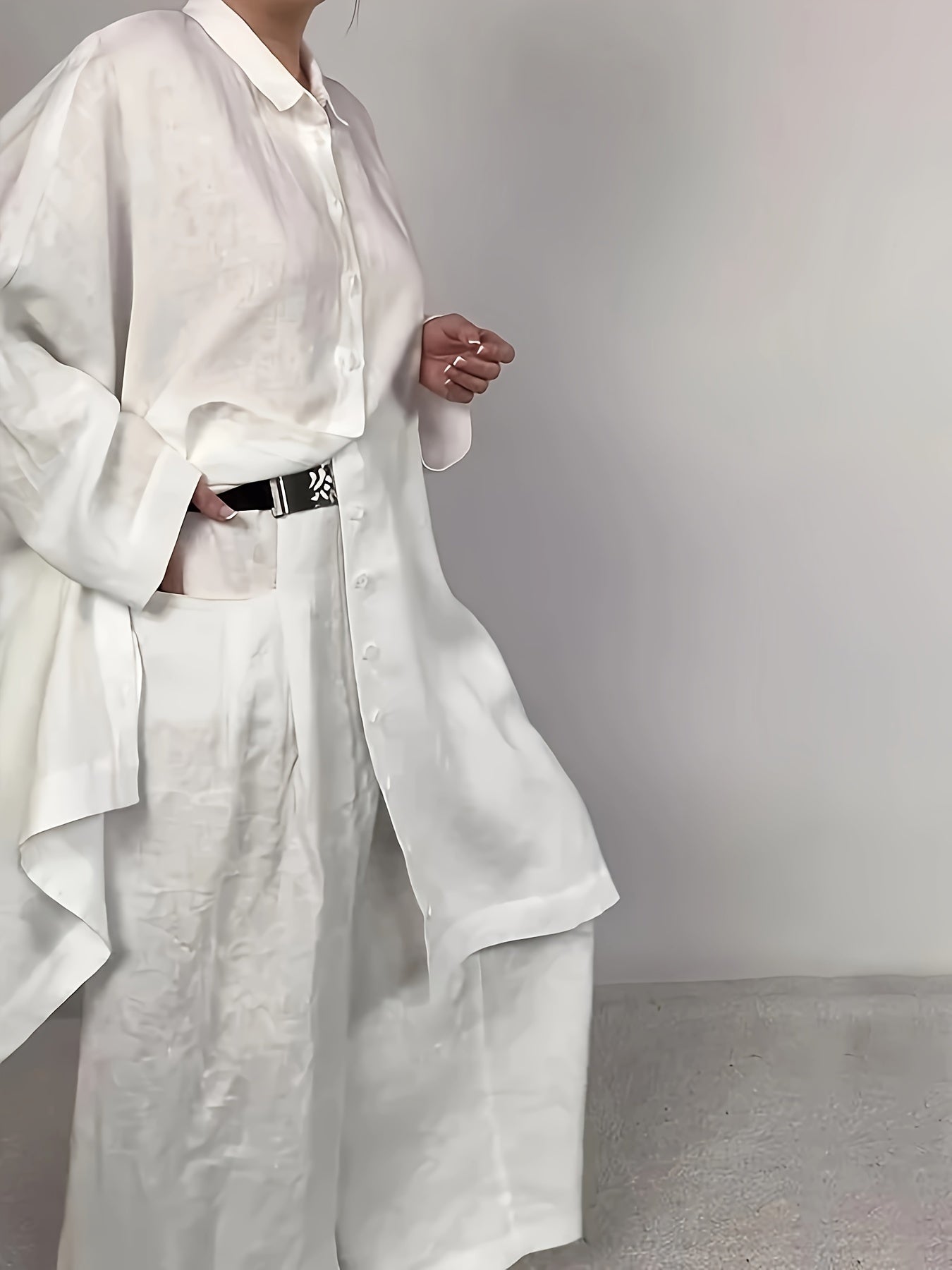 Women's Solid Color Rayon Loungewear Set with Pockets for Spring and Summer