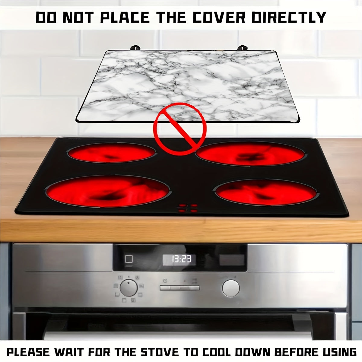 Large Waterproof Stove Top Cover 28.5x20.5 Inches Anti-Slip Glass Protector