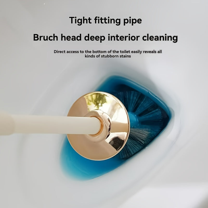 Toilet Brush and Holder Set Compact Space-Saving Deep Cleaning Bathroom Tool