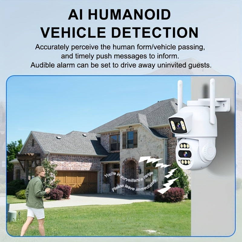 4MP HD Indoor Security Camera with Dual Lens 360° Pan Tilt Night Vision Motion Detection Two-Way Audio