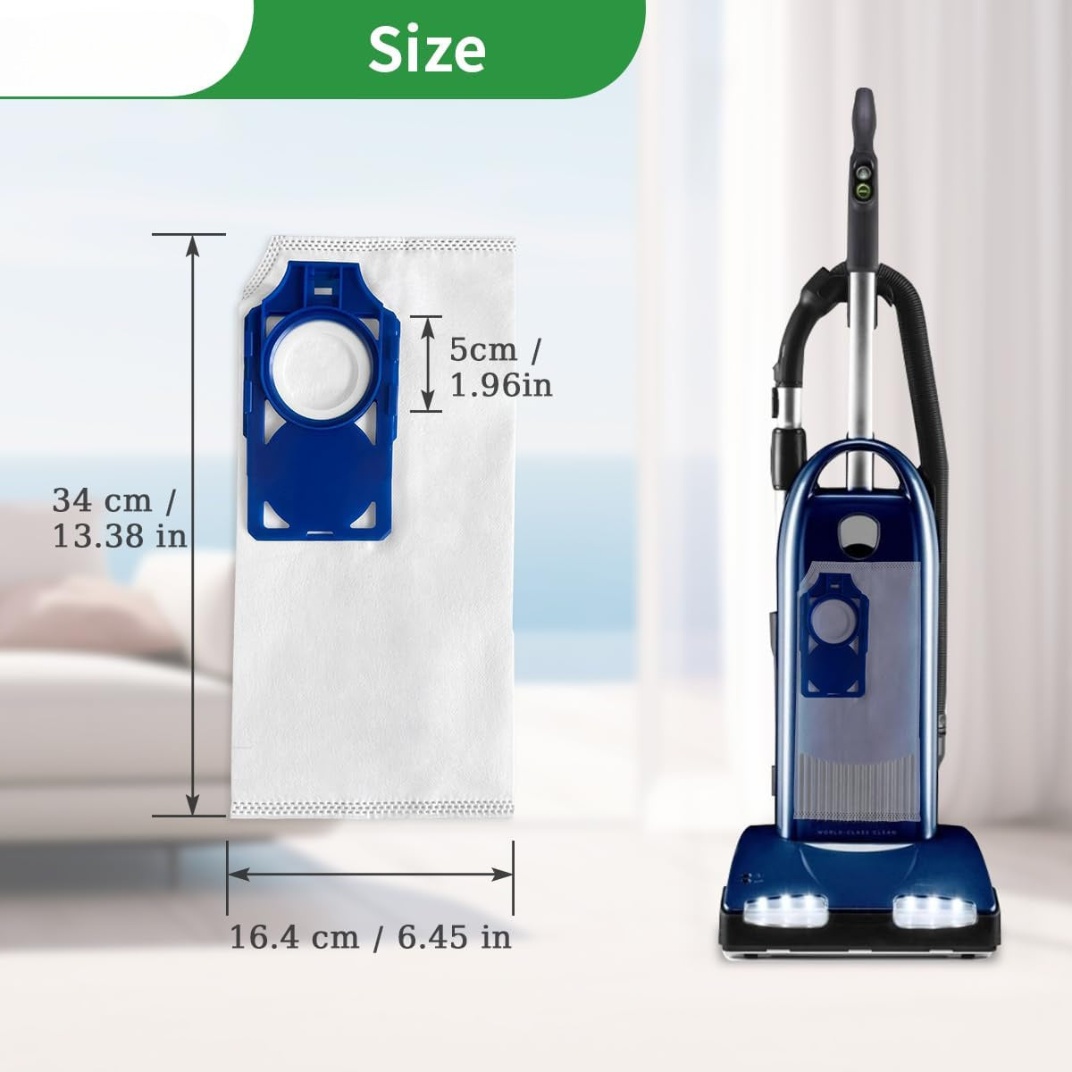 6 Pack HEPA Vacuum Bags for Compatibility with Synchrony and Brilliance Models