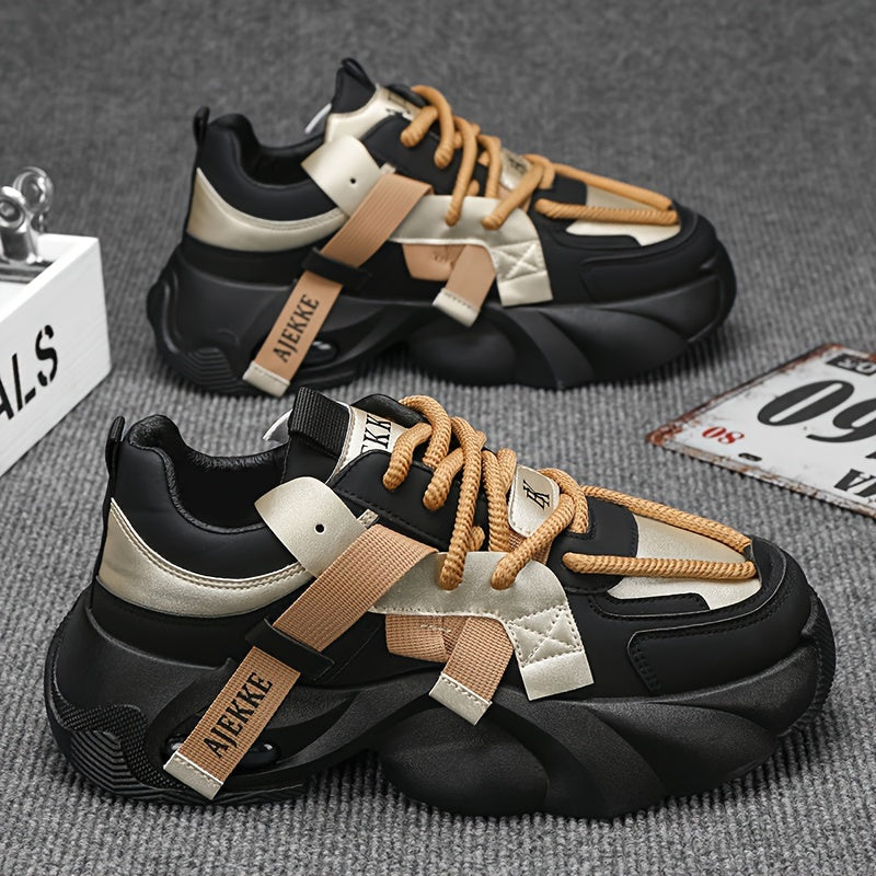 Men's Casual Low-Top Sneakers with Thick Soles for Spring Outdoor Sports