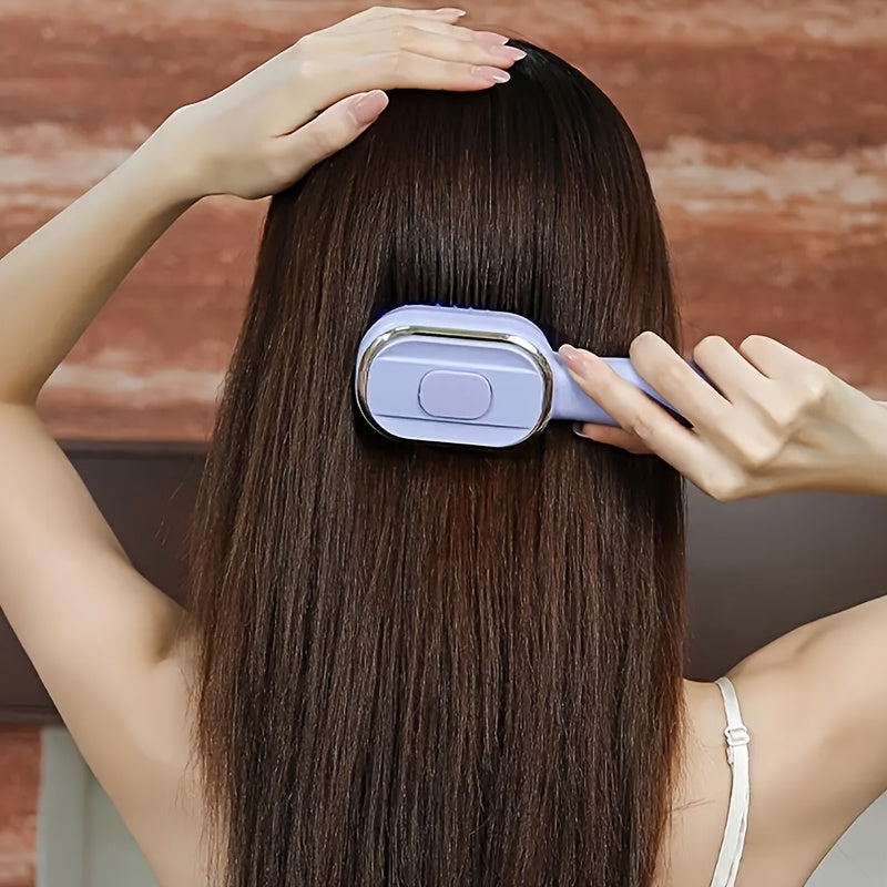 Electric Massage Comb for Scalp and Hair Care with Liquid Oil Applicator Purple