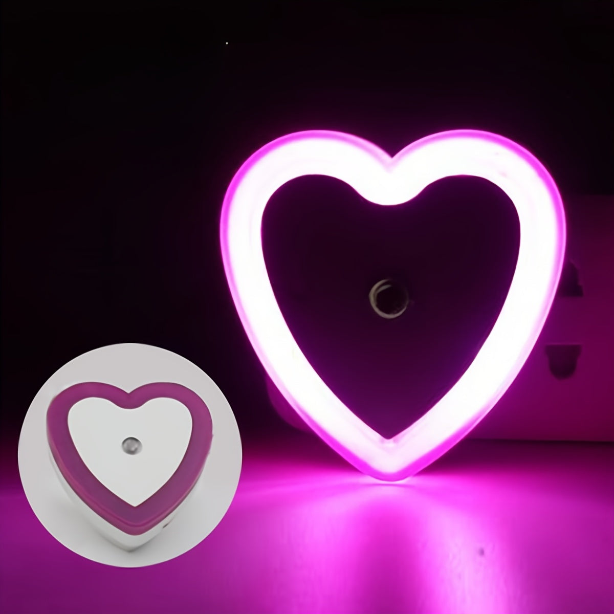 Heart-Shaped LED Night Light with Sensor Wall Mount Indoor Non-Waterproof