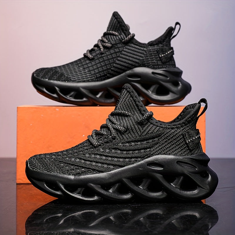 Kids Breathable Knit Sneakers for Tennis and Running All Season Lightweight EVA Sole