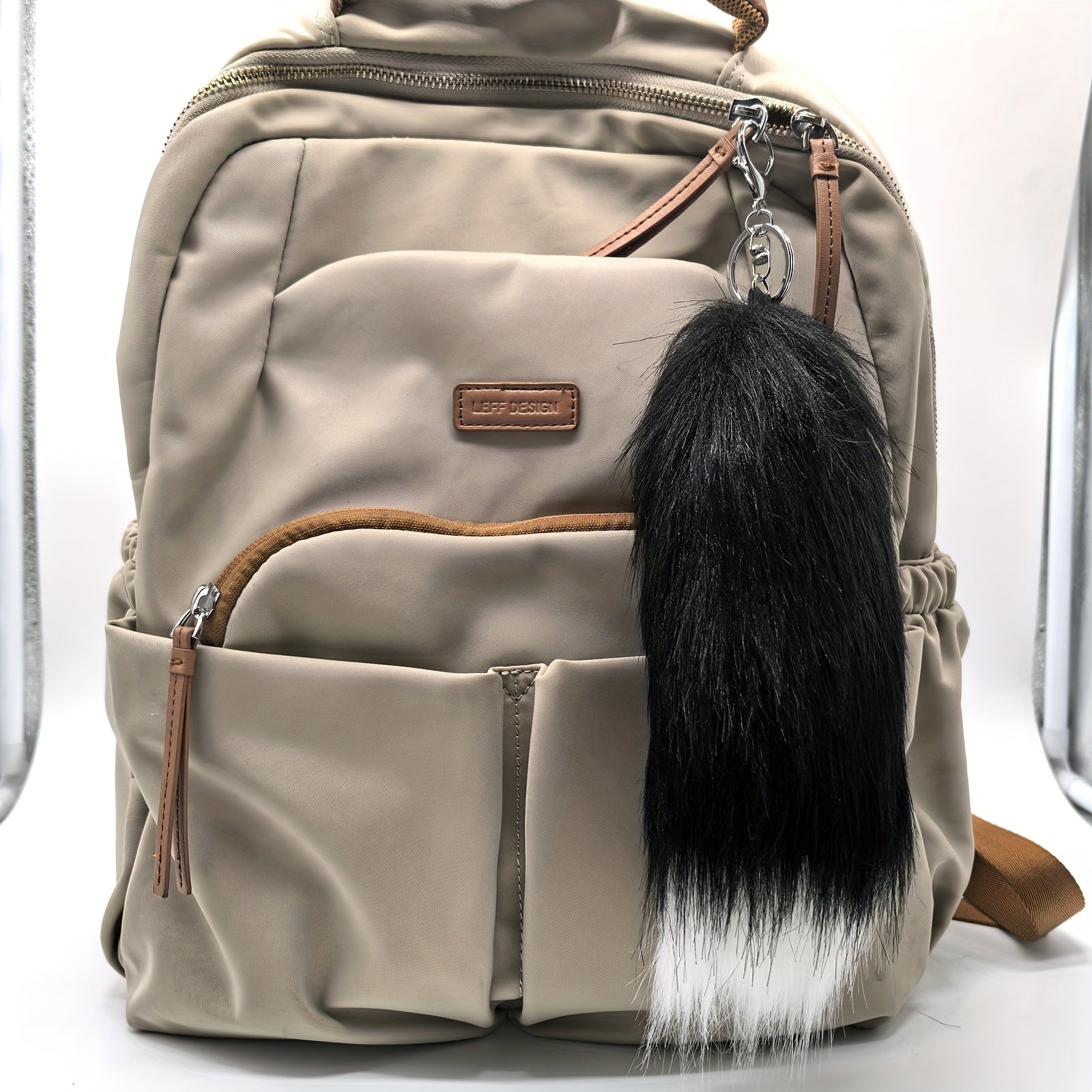 Yumshoq Plush Chic Foxqul Kalit zanjiri - Sumkalar va Telefonlar uchun Qiziqarli Hayvon Charm, Lobster Klipsi bilan to'liq, Ayollar uchun Ideal Sovg'a