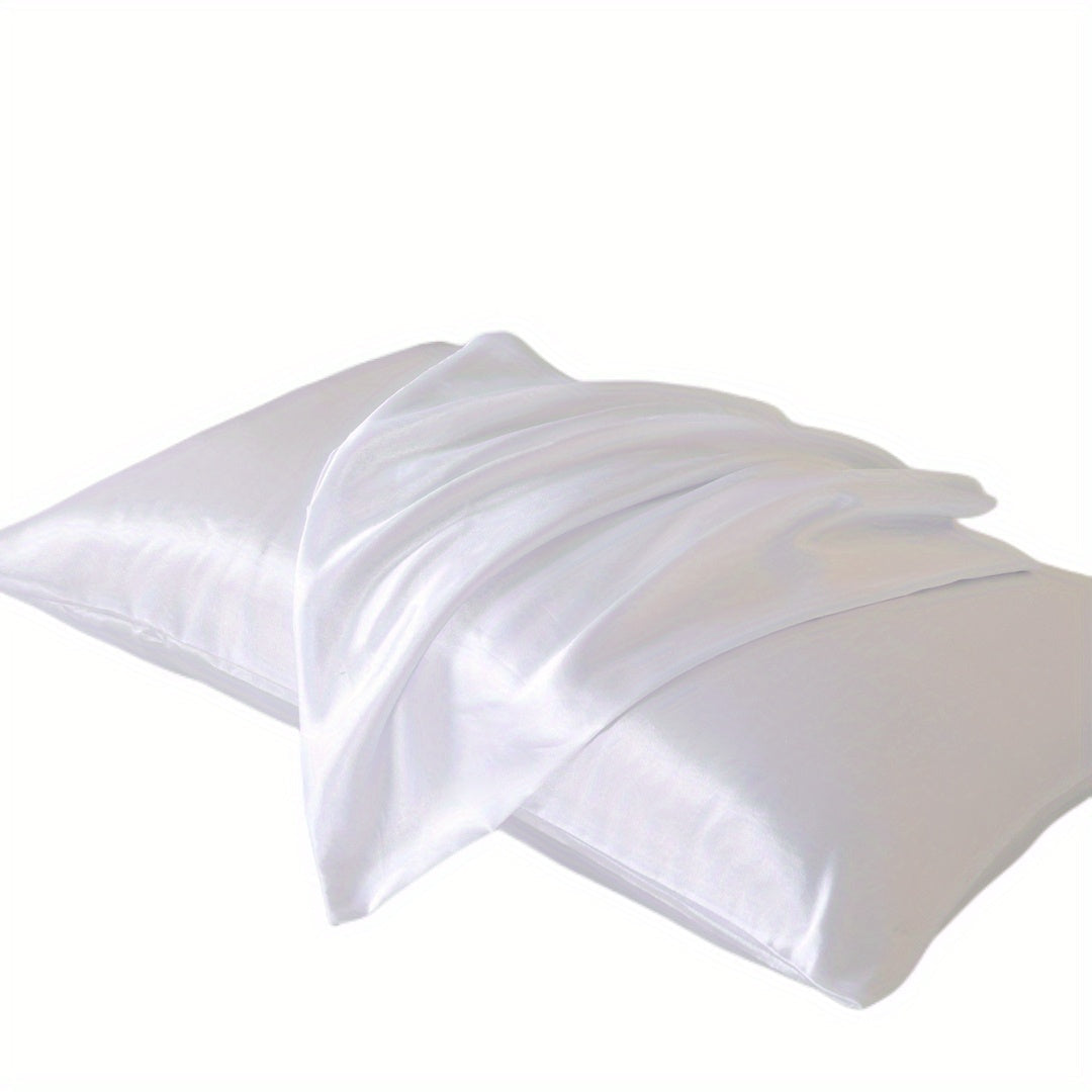 Set of 2 Soft Satin Pillowcases Hair Skin Friendly Envelope Closure