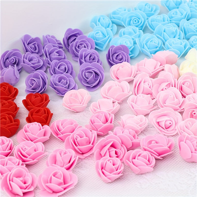 Artificial Red Rose Heads for Valentine's Day Wedding Decor and Gift Accessories 100 Pieces