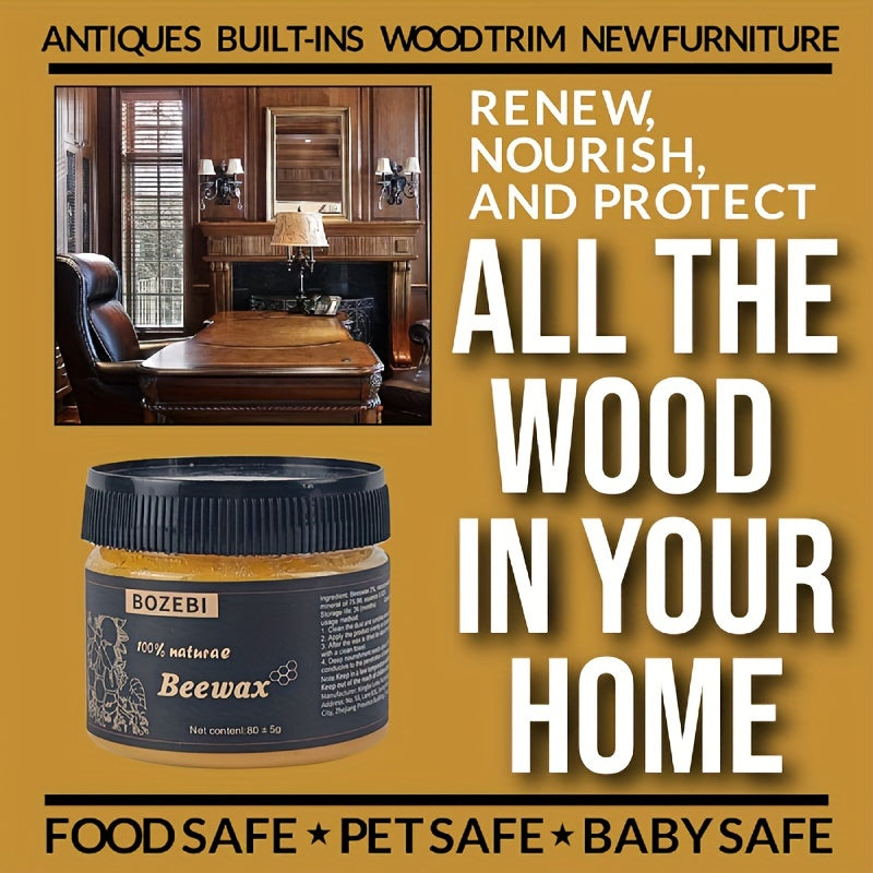 Beeswax Block 80g for Wood Furniture Polishing and Floor Maintenance