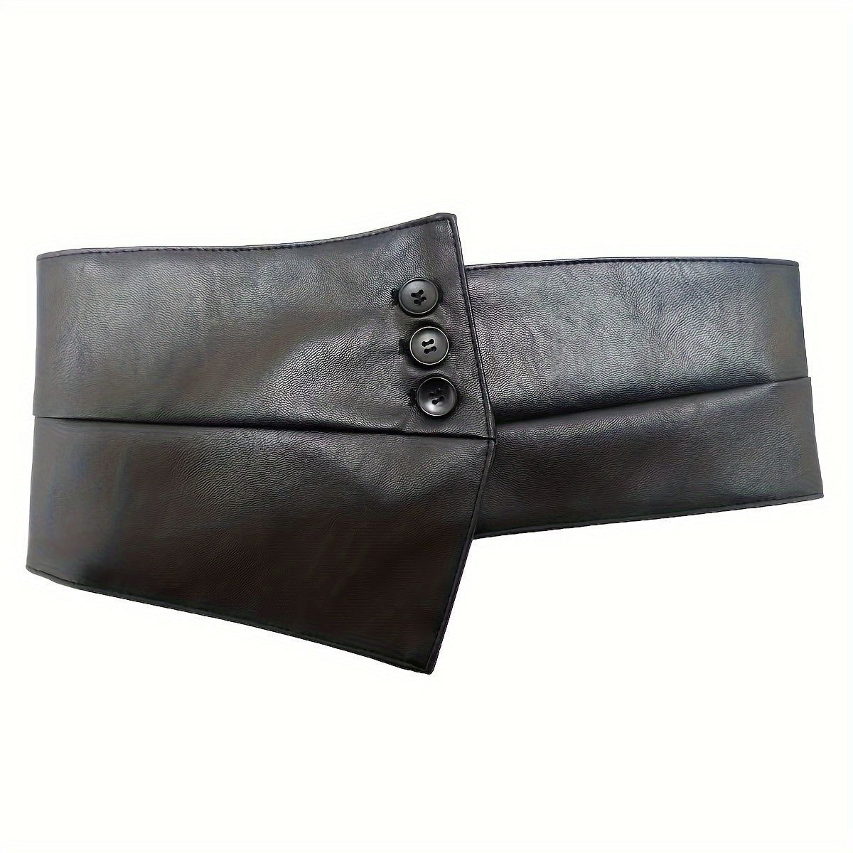 Женский широкий ремень из PU-кожи с черной кнопкой, регулируемый корсетный пояс для повседневной носки