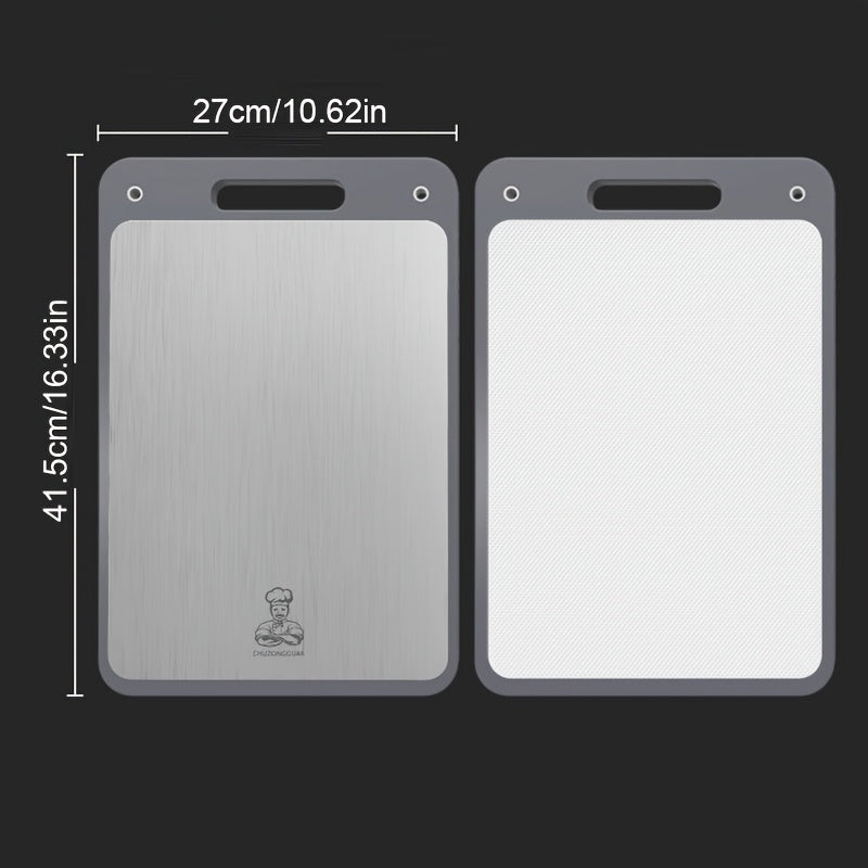 Double-Sided Stainless Steel Cutting Board Kitchen Chopping and Kneading Board