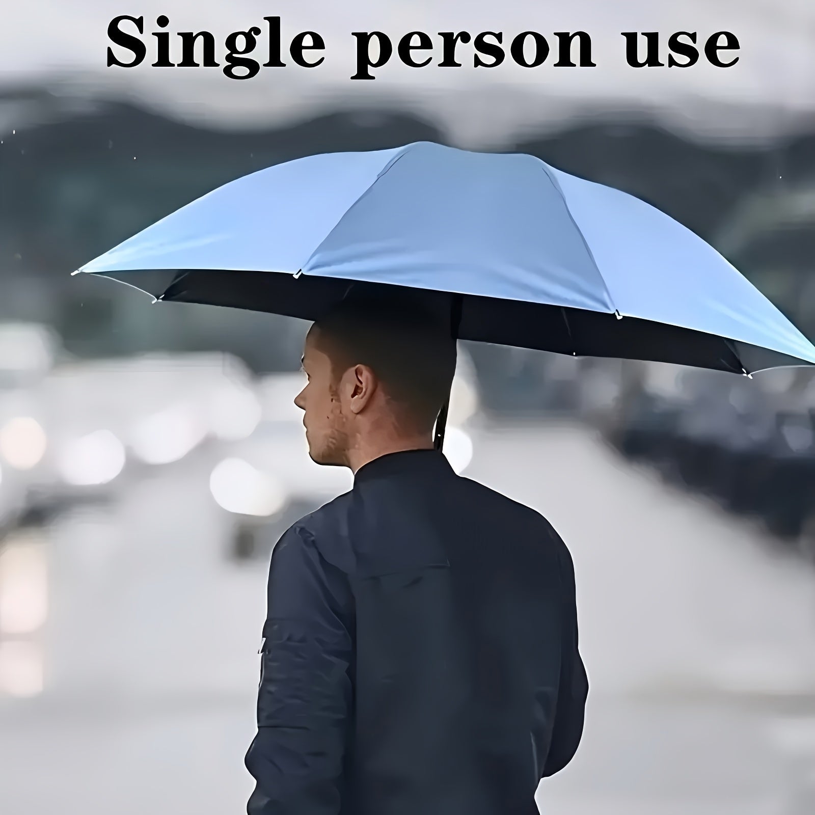 Unisex Foldable 6-Bone Pongee Umbrella Lightweight Durable Casual