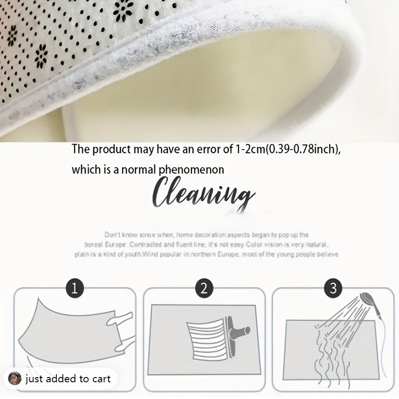 Bohemian Square Floor Mat Non-Slip 8mm Thick Polyester Indoor Outdoor