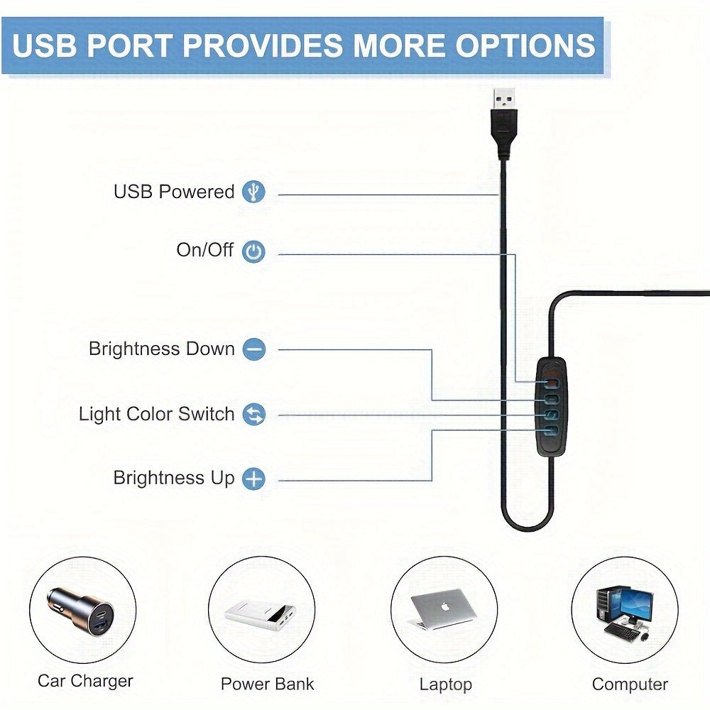Lámpara de escritorio con clip LED súper brillante con 3 temperaturas de color y 10 niveles de brillo