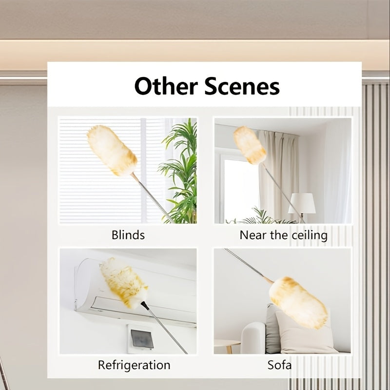 Uzaytiriladigan 100 dyuymli jun changyutgich choʻpchasi, yumshoq, egiluvchan, ajraladigan, tor joylar uchun