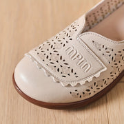 Women's PU Hollow-Out Flat Shoes Casual Slip-On Loafers Breathable Flats