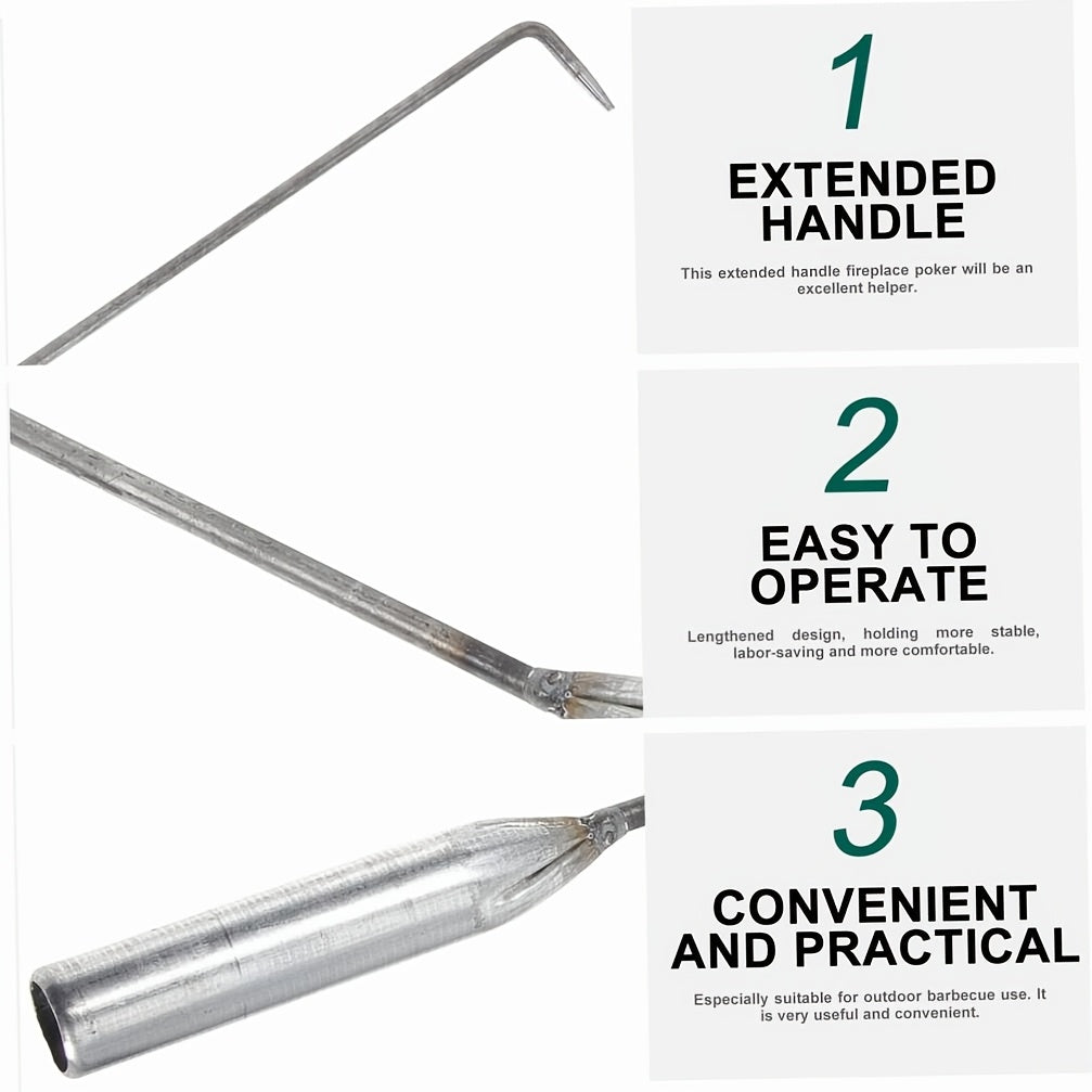 Heavy Duty 3-Piece Metal BBQ Grill Tools Set with Long Handles for Outdoor Cooking