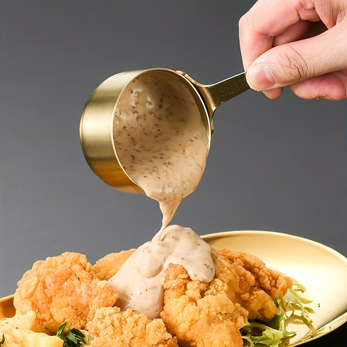 Сосуд для соуса из нержавеющей стали с ручкой, идеален для соуса к стейку и подливки в западных ресторанах