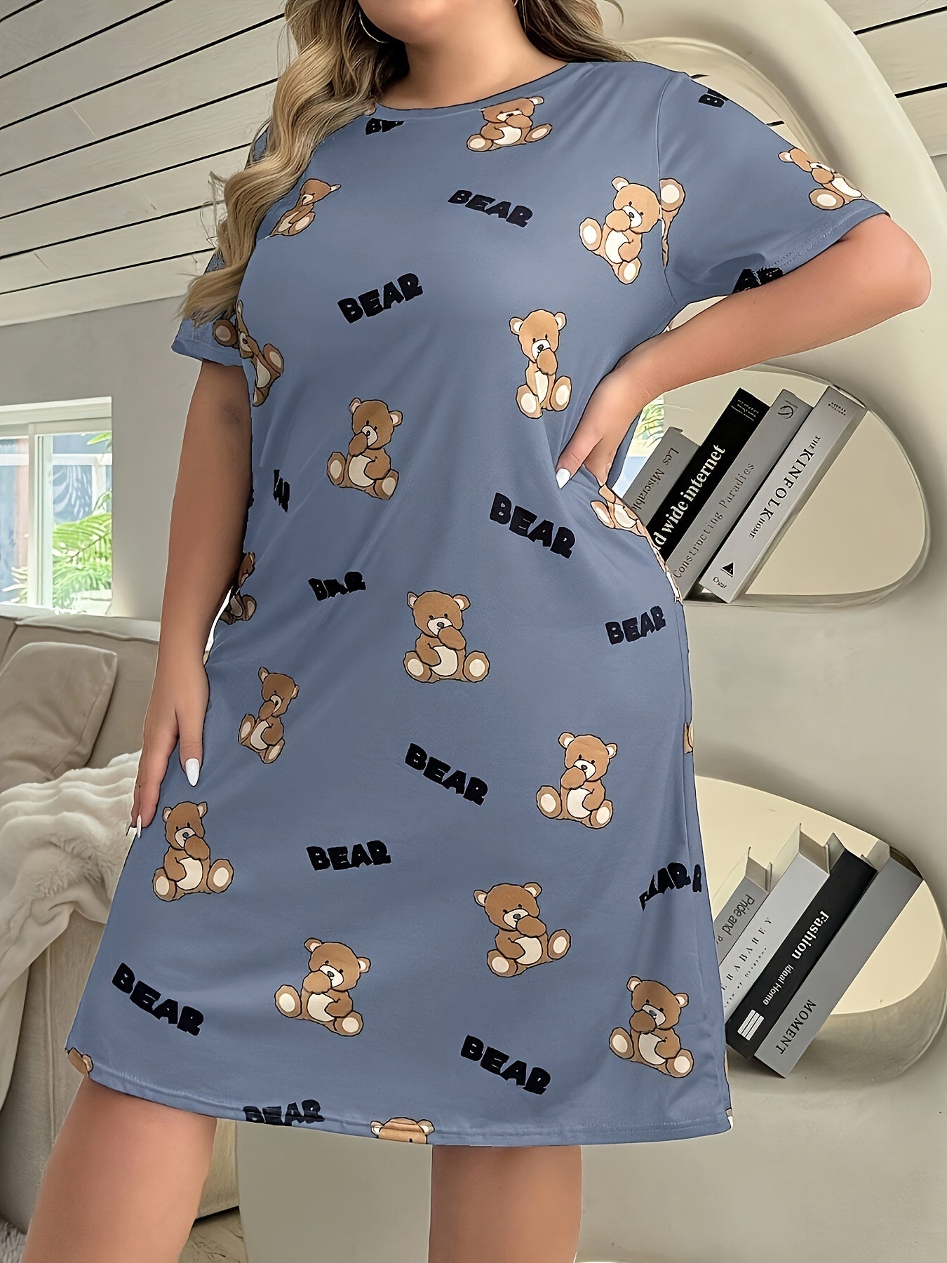 Plus Size Women's All-Season Sleep Dress Soft Breathable Lounge Wear