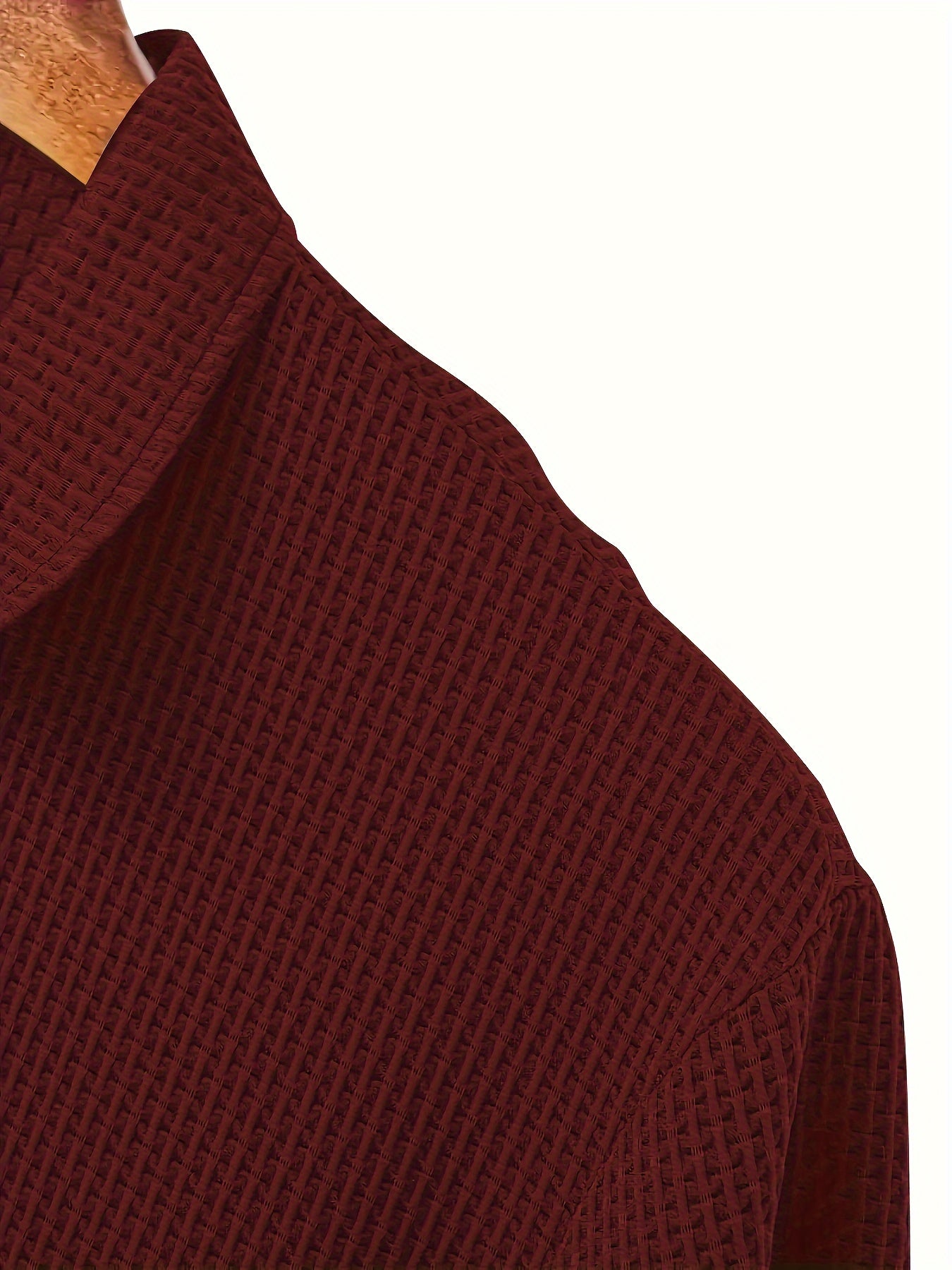 Men's Jacquard Short Sleeve Casual Shirt 2024 Solid Color Medium Stretch Lapel Style