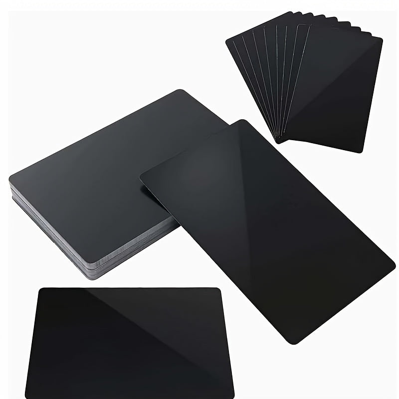 50 Pack Aluminum Business Cards for Engraving DIY Gift Office Supplies 0.2mm Thickness