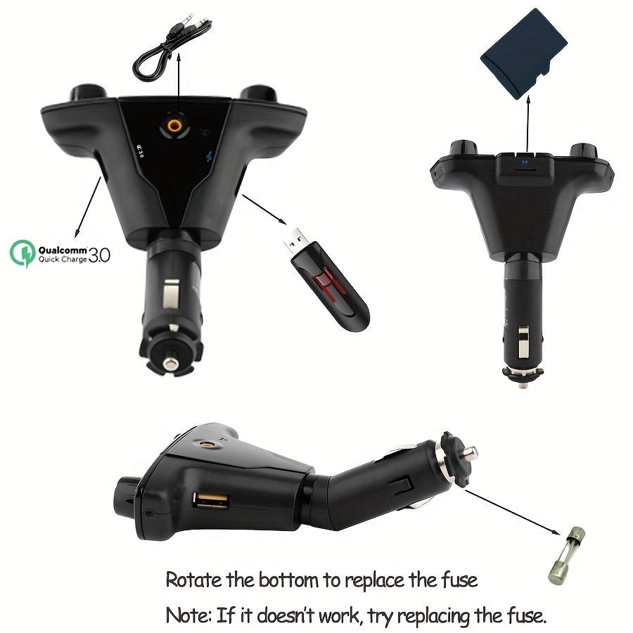 Car FM Transmitter MP3 Player Adapter Charger Handsfree for Car Audio