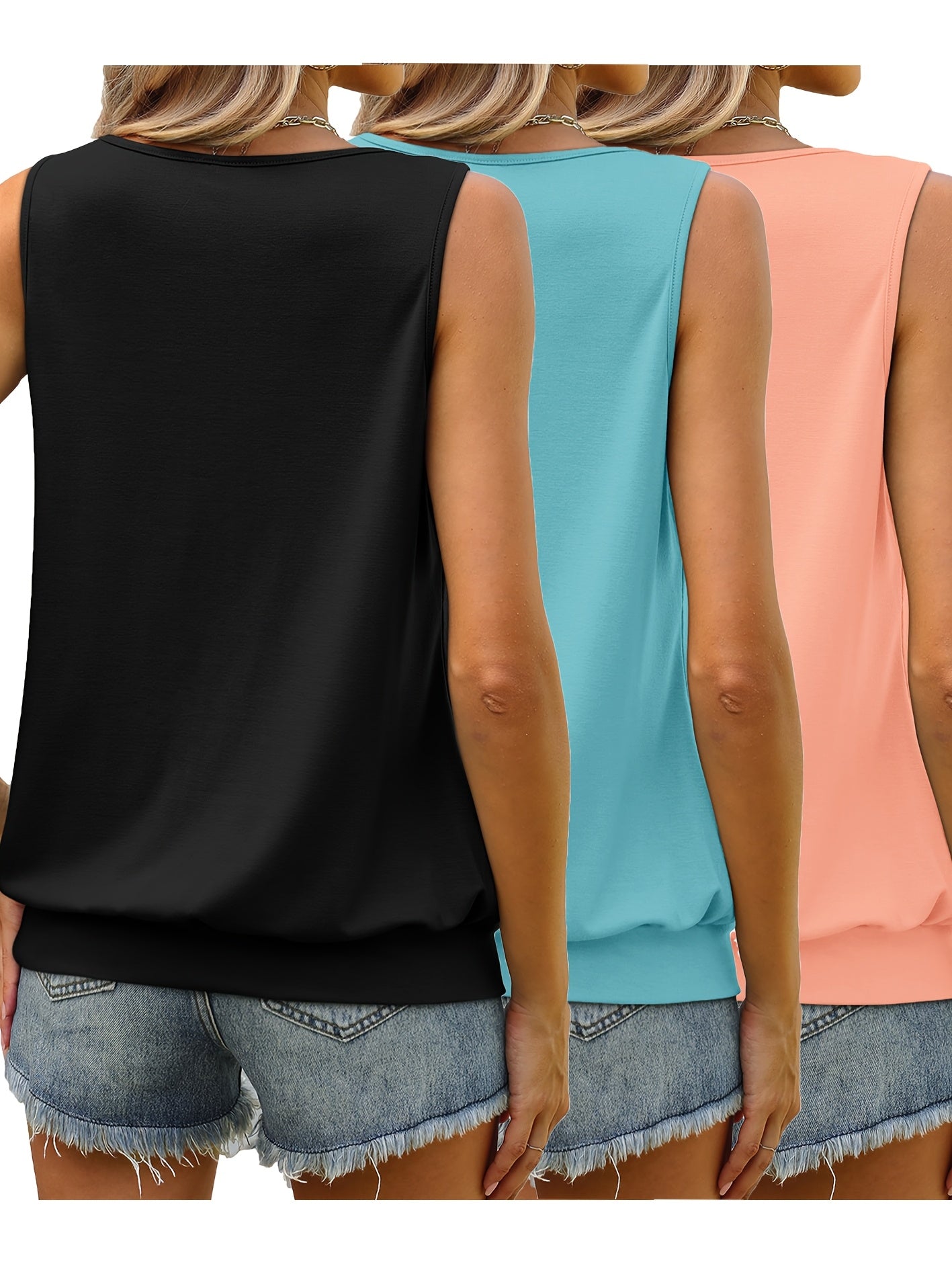 Женский комплект топов оверсайз из 3 предметов из хлопка для повседневной носки