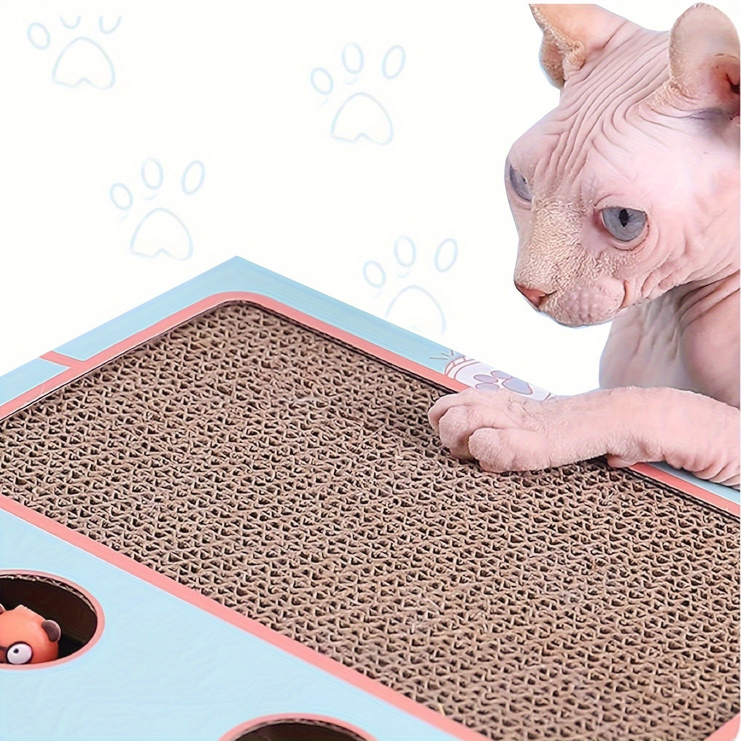 Durable Cardboard Cat Play Board Interactive Toy with Scratching Surface