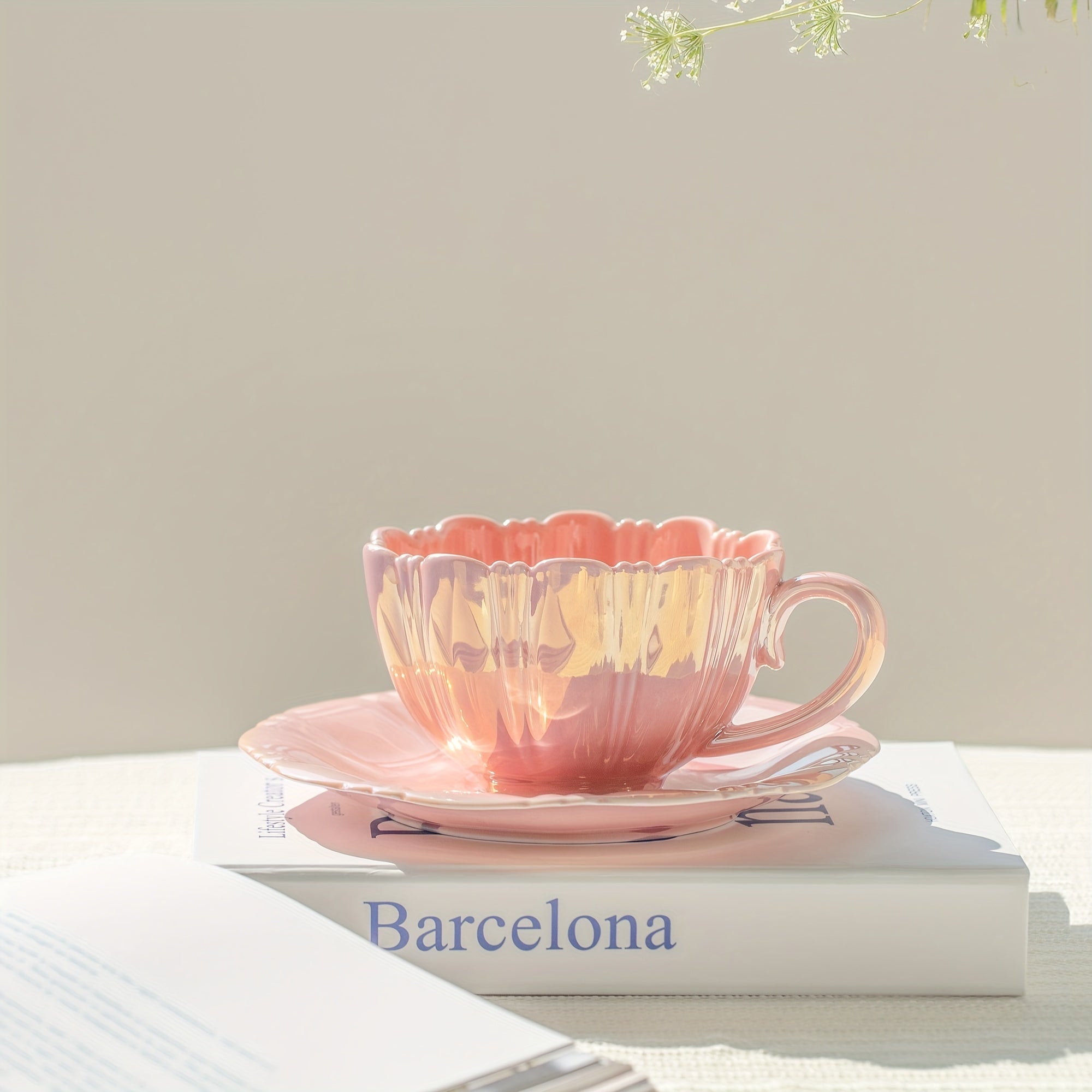 Флоральный керамический набор чайных чашек для чаепития дома или в офисе, идеально подходит для девушек и пар.