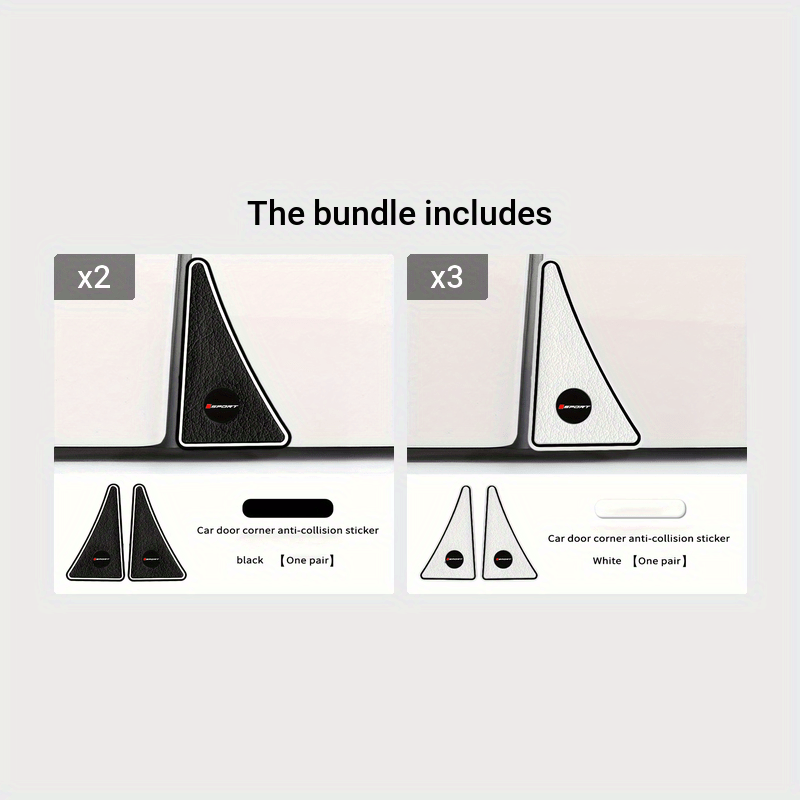 Avtomobil burchak tampon qo'riqchilari rezina uchburchakli yozuvlar o'z-o'zidan yopishadigan chizilishga qarshi himoya