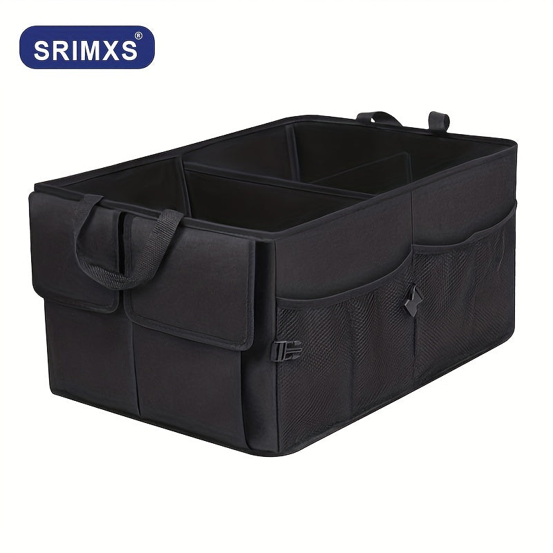 Waterproof Polyester Car Trunk Organizer for SUV Foldable Backseat Storage Black