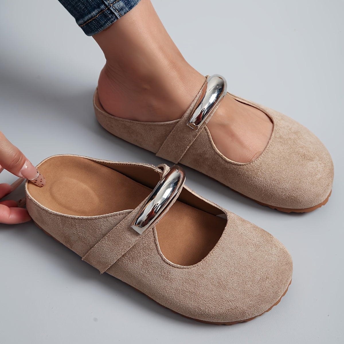 Women's Slip-On Mary Jane Shoes with Thick Platform Yellow Fabric