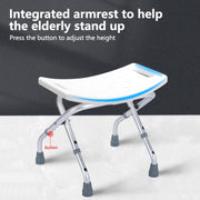 Folding Shower Chair with Adjustable Height Non-Slip Seat for Elderly and Pregnant Women