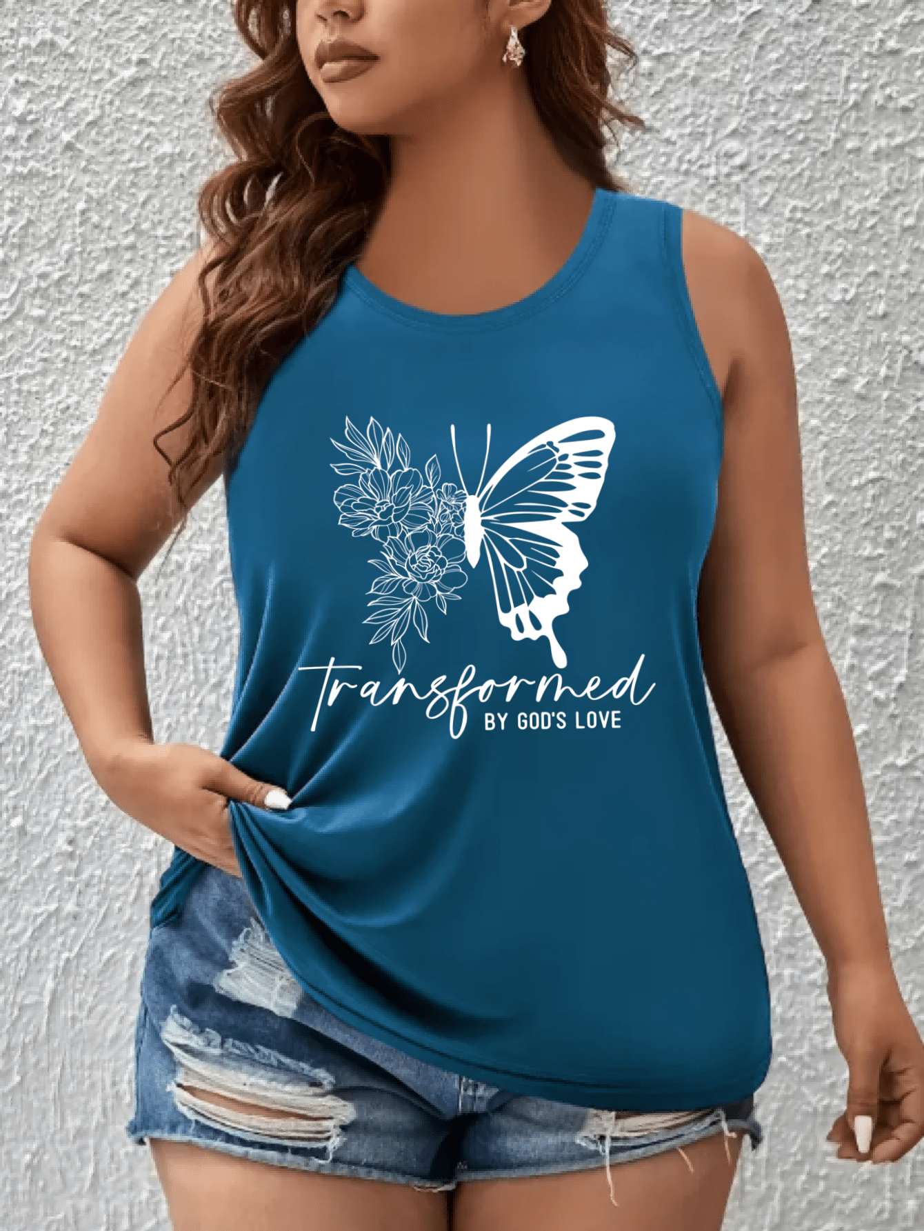 Women's Plus Size Sleeveless Tank Top Breathable Floral Print Casual Activewear