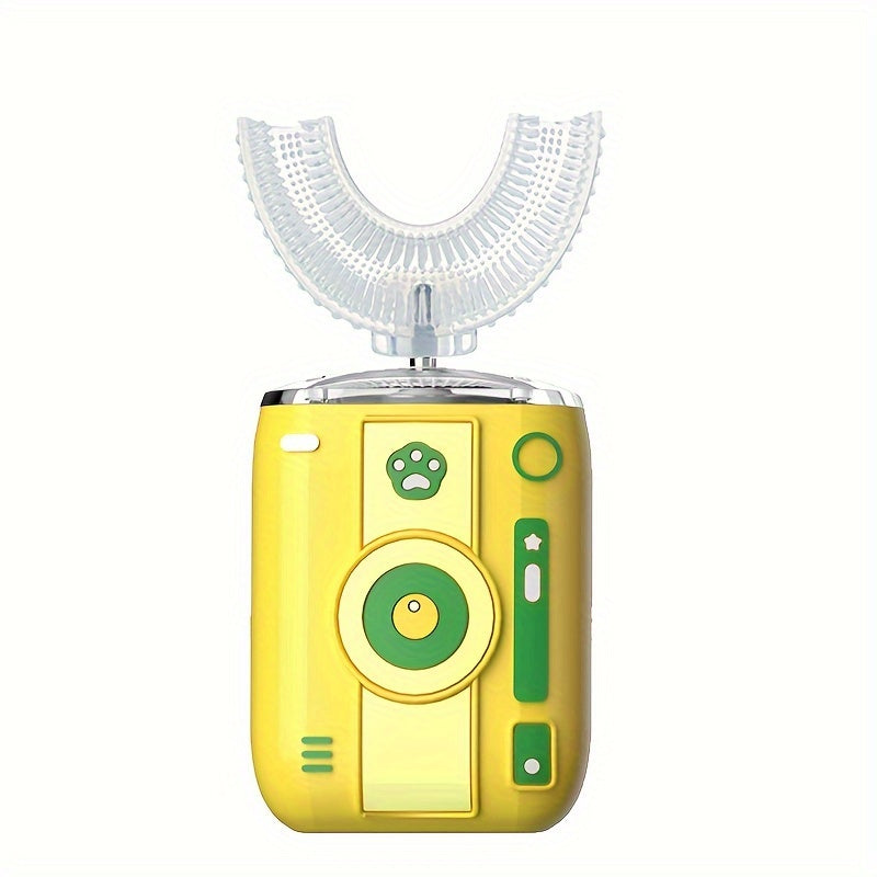 Cepillo de dientes eléctrico en forma de U para niños con 6 modos de limpieza y batería recargable