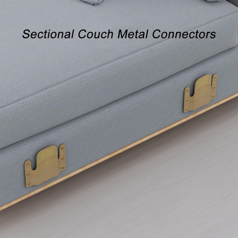 Conectores de sección de metal para sofá Chrome con tornillos para montaje y reparación de muebles