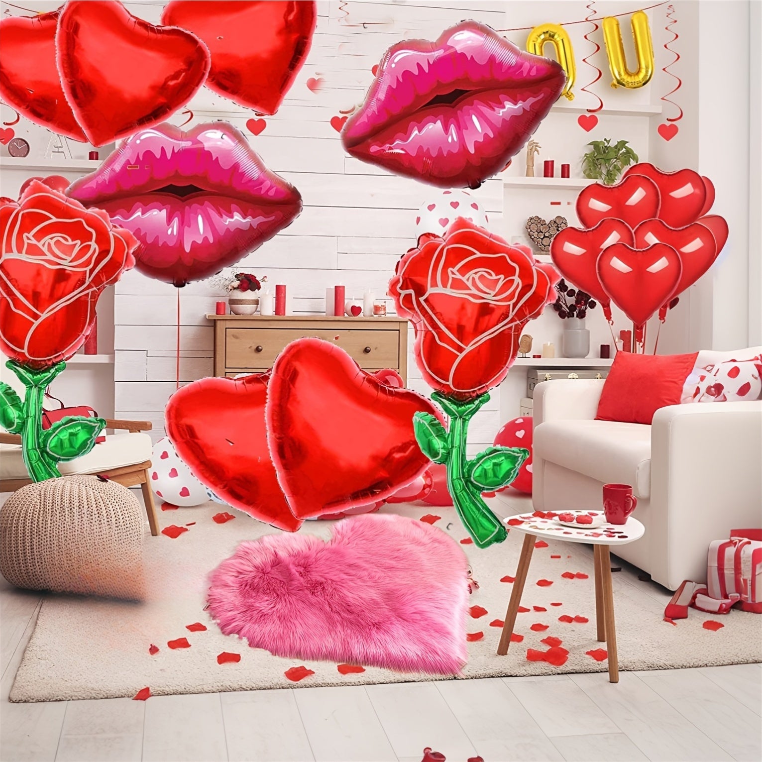 Yurak shaklidagi yumshoq plyus soha to‘r uchun ichki foydalanish uchun ideal, yashash xonasi, yotoqxona, sevgililar kuni va Yangi yil sovg‘asi uchun
