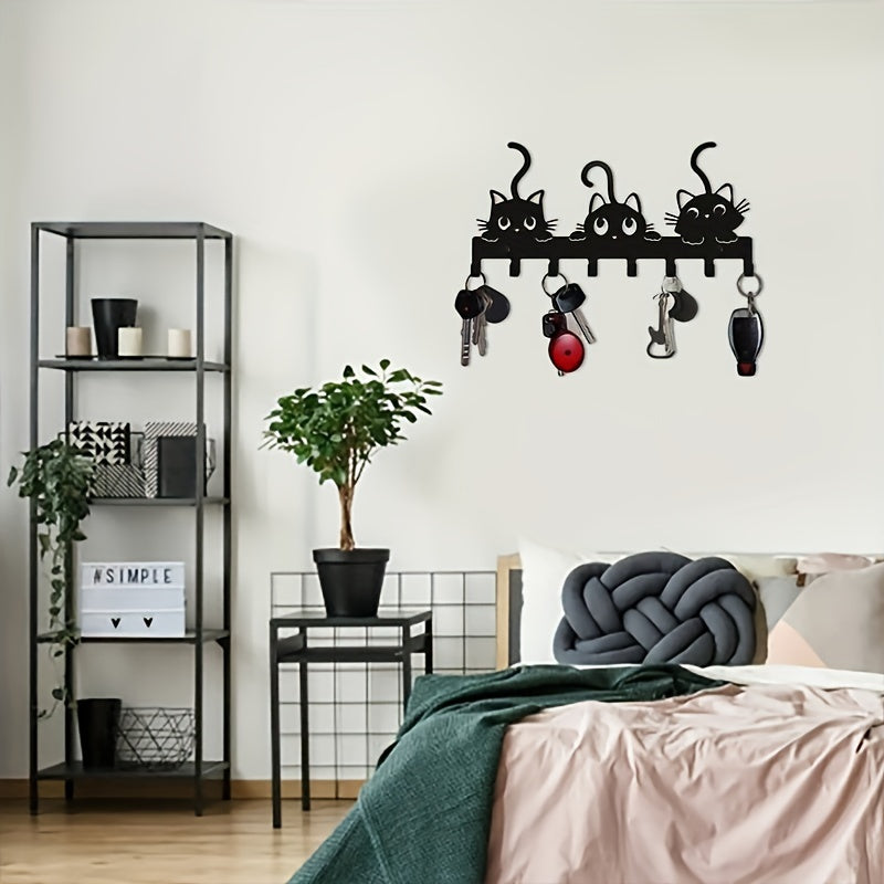 Gancho de pared de hierro forjado para organizador de almacenamiento en sala de estar o dormitorio