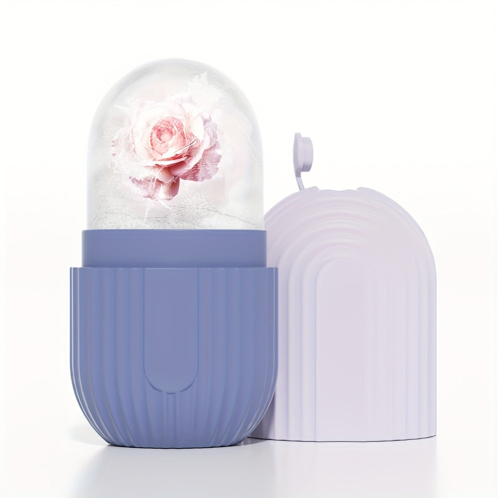 Rodillo de hielo de silicona para mujeres para piel radiante, herramienta de masaje facial reutilizable