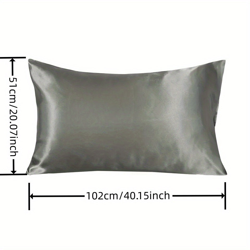 Set of 2 Satin Pillowcases in Multiple Colors Soft Airy Envelope Closure