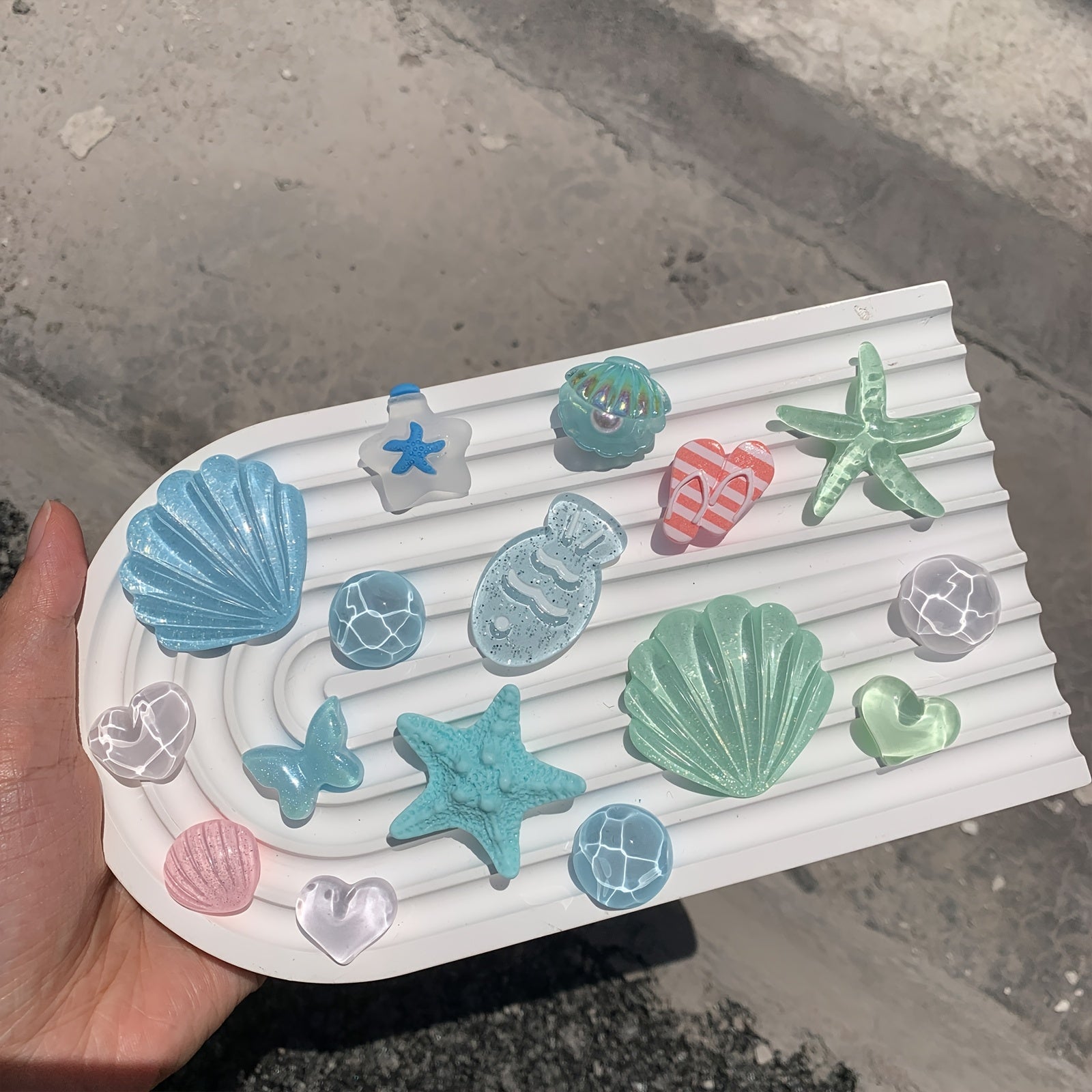 16pcs Set Summer Shoe Decorations Sandal Shell Starfish Fish Butterfly DIY Accessories