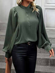 Women's Solid Color Long Sleeve Blouse for Spring and Fall