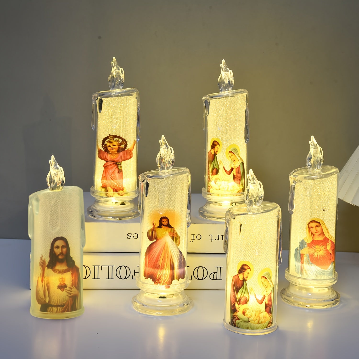 LED Candle for Prayer and Easter Decorations, Believer Gifts, Church Decor