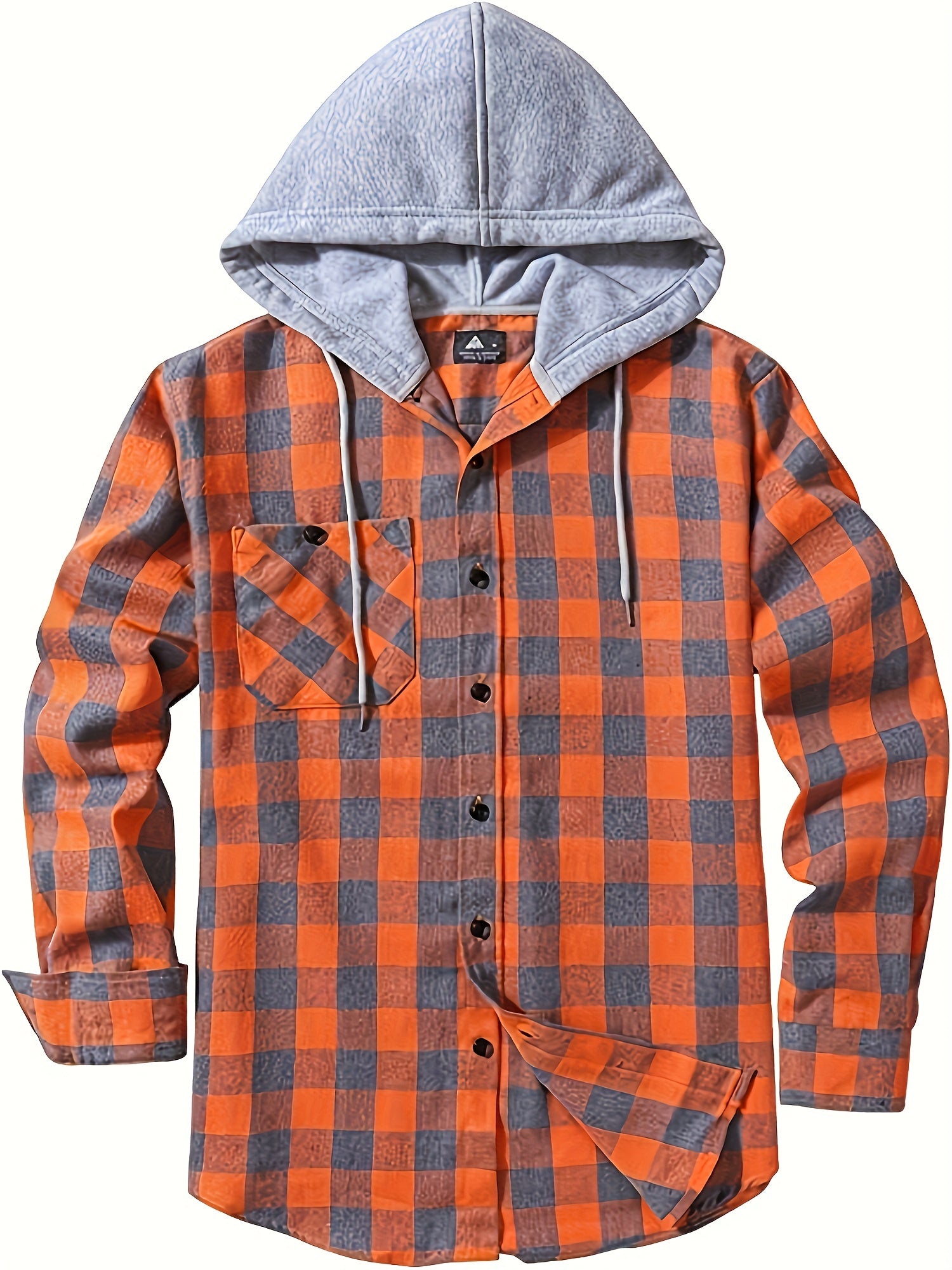 Men's Plus Size Plaid Hooded Shirt Jacket for Casual Daily Wear