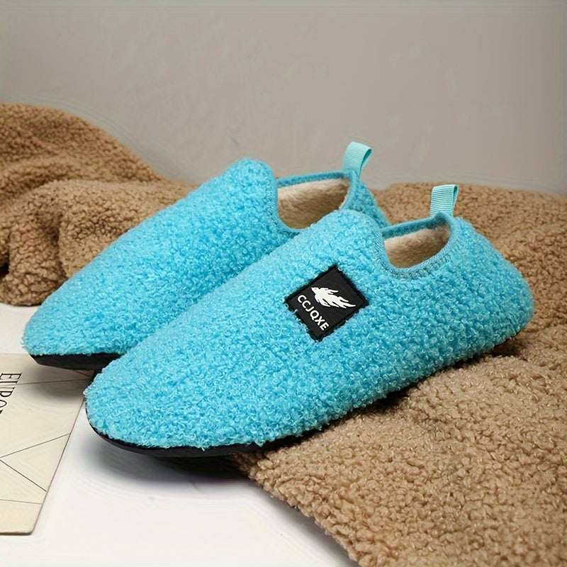 Women's Fleece-Lined Indoor Slippers Warm Plush Home Shoes